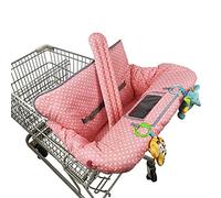 ICOPUCA Copricarrello Spesa, 2 in 1 copricarrello per neonati N copriseggiolone, copricarrello della spesa imbottito per bambina, con cuscino da 1" spesso/sfoderabile/reversibile, X-Large, punti rosa;
