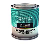 ICORIP 750ML BARATTOLO SMALTO ACRILICO ACQUA SATINATO/OPACO BIANCO INTERNI/ESTERNI METALLO LEGNO PORTE SERRAMENTI RINGHIERE CORRIMANO