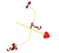 iCOUNT Arco e Freccia di Cupido San Valentino - Kit Accessori Amore con Cuore, Arco Giocattolo per Feste a Tema, Carnevale, Cosplay e Foto - Adatto a Bambini e Adulti