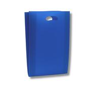 iCOUNT Shopper Plastica BLU 25x50 cm con Manico a Fagiolo e Soffietto 10 cm, Sacchetti Resistenti Riutilizzabili in HD-PE >60my, Buste per Negozi, Eventi e Regali, Confezione 50 Pz (25x50)