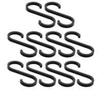 iCovalescent 10 Pezzi Ganci a S, Multifunzione Ganci Appesi S, Ganci a S Neri in Alluminio per Cucina Camera da Letto Bagno Giardino Ufficio(Nero)