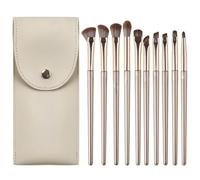 iCovalescent 10 Pezzi pennelli Trucco make up, Set Pennelli Trucco Professionale con Trousse in Pelle PU, Kit Pennello Trucco Occhi Makeup per fondazione cipria fard, ombretto