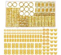 iCovalescent 110 Pezzi Anelli per Capelli, Gioielli per Capelli Intrecciati, 5 Stili Gioielli per Capelli Trecce Anelli Capelli Trecce Accessori per Dreadlocks Anelli per Capelli Trecce(Oro)