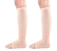 iCovalescent 2 Paia Calze Compressione, Calze a Compressione Graduata Uomo Donna, Per Sostegno E Sollievo Dei Muscoli, Fasce di compressione per polpacci per Corsa(Colore della pelle)