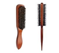 iCovalescent 2 Pcs per Capelli in Setole di Cinghiale, Professionale Pettini con Spazzola per Coda Tirata per Pettinare Capelli Lisci Ricci, Riducendo la Rottura dei Capelli