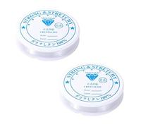 iCovalescent 2 Pezzi Filo Elastico per Braccialetti Trasparente, Filo Nylon per Braccialetti, 0.6/0.8mm Filo Elastico per Braccialetti Trasparente, per Perline, Bracciali, Artigianato