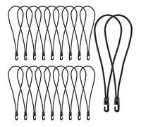 iCovalescent 20 Pezzi Corde Elastiche, 26cm Elastici per Telone per Il Campeggio per Teloni, Tende, Baldacchino, Striscioni(Nero)