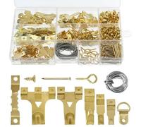 iCovalescent 282 Pezzi Ganci per Quadri, Chiodini per Quadri Muro, Attaccaglie Anello a D per Appendere Quadri per Cornici Specchi Opere d'Arte(Oro)