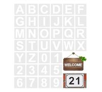 iCovalescent 36 Pezzi Lettera Stencil, Stencil per Pittura per Lettere Riutilizzabili, per Alfabeto e Numero, per Artigianato Verniciatura a Spruzzo Progetti Artistici Fai da Te (5.5cm)