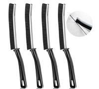 iCovalescent 4 Pezzi Spazzola per la Pulizia delle Fessure, Strumento Manuale per la Pulizia della Casa con Manico Lungo, per WC, Cucina, Fessure, Finestre, Porte (Nero)