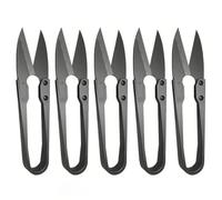 iCovalescent 5 Pezzi Forbici a Forma U, Mini Forbici a Molla per Il Taglio Preciso del Filo, Per L'artigianato e la Cura delle Piante (Nero)