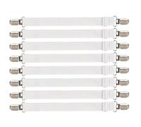 iCovalescent 8 Pezzi Elastici per Lenzuola(30cm-130cm), Clip Lenzuola Bretelle Regolabili Elastici per Materasso, ASSE da Stiro O Divano ECC(Bianco)