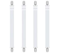 iCovalescent 8 Pezzi Elastici per Lenzuola, Clip Lenzuola Bretelle Regolabili Elastici per Materasso, ASSE da Stiro O Divano ECC(Bianco, 30cm-130cm)