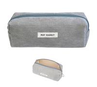 iCovalescent Astuccio Portamatite, Astuccio in Tessuto di Velluto a Coste, Porta Penne Scuola per Ragazze, Ragazzi, Adolescenti, Adulti (Grigio)
