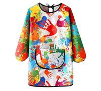 iCovalescent Grembiule da Pittura Bambini, Grembiulino Impermeabile Maniche Lunghe con Tasche per Scuola Pittura Cucina(XL)