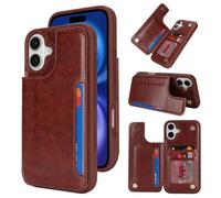 iCoverCase Custodia a portafoglio compatibile con iPhone 16 con porta carte di credito, per donne e uomini, [blocco RFID] custodia protettiva a portafoglio in pelle PU con scomparti per carte di