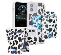 iCoverCase Custodia a portafoglio per iPhone 12/12 Pro, compatibile con MagSafe, slot per schede magnetiche staccabili, in pelle PU, con cavalletto, custodia di ricarica wireless da 6,1 pollici