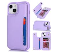 iCoverCase Custodia a portafoglio per iPhone 13 con porta carte, custodia a portafoglio per iPhone 13 da donna e uomo [blocco RFID] custodia protettiva in pelle PU per iPhone 13 da 6,1 pollici (viola