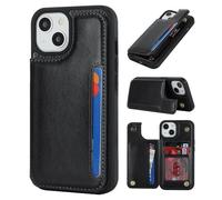 iCoverCase Custodia a portafoglio per iPhone 13 con porta carte, custodia a portafoglio per iPhone 13 da 6,1 pollici (nero)