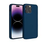 ICOVERI Custodia in silicone iPhone 14 Pro colore blu. Cover iPhone antiurto Antiscivolo Microfibra interna. Morbido al tatto.