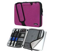 iCozzier Borsa a tracolla per computer portatile con manico da 28 a 29 cm, borsa a tracolla per accessori elettronici, borsa protettiva con tracolla e tracolla per bagagli, rosa