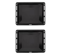 ICQN Set 2 Leccarde Smaltate per Forno 46x37x3 cm, Compatibile con Beko, Bosch e Samsung, Teglie Standard per Forno