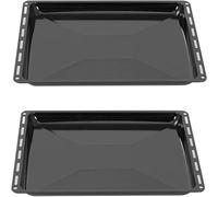 ICQN Set Teglie Smaltate per Forno 46,5x37,5x3 cm - Set da 2, Compatibile con Siemens e Bosch