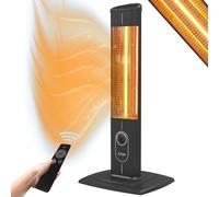 ICQN Stufa a infrarossi con telecomando, da 2500 watt, riscaldamento per interni ed esterni, stufa a terra con grado di protezione IP20 e display digitale (Standard 2300W)