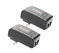 iCreatin 2-Pack Wall PoE Injector Power Over Ethernet Adapter 802.3af 48V 24W 0.5A for Security IP Cameras Phones 10/100Mbps