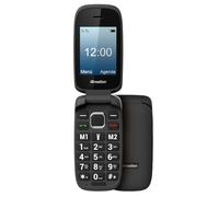 iCreation C20 - Cellulare flip nero con schermo da 2,4”, tasti grandi, 2 memorie dirette, Bluetooth, batteria capiente da 800mAh, USB-C e Dual SIM