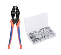 iCrimp CWR1328 - Set di pinze crimpatrici per cavi di rame con funzione di taglio per crimpatura da 0,3 mm a 3,5 mm, pinze per terminali ovali e 375 terminali in alluminio (0,3 ~