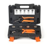 iCrimp SN - Set di strumenti di crimpatura con pinza spellafili, pinza crimpatrice con 5 matrici intercambiabili per connettori IWS4, morsetto isolato e non isolato, spina Dupont e manicotto terminale