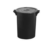 BRICONESS.COM Bidone in plastica per spazzatura con manici Nero - 50 Lt. - Ø41 cm. - H49 cm. - 8006417001878