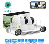 ICSee Kit NVR 4 Telecamere Smart WiFi 3MP - 2 Dome Interne + 2 Bullet Esterne