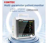 ICU CCU Monitor paziente segni vitali 6 parametri ECG NIBP RESP TEMP SPO2 PR