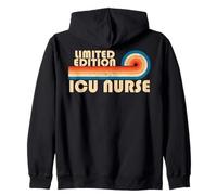 ICU NURSE Funny Job Title Profession Birthday Worker Felpa con Cappuccio
