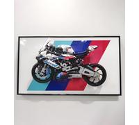 icuanuty Display Wallboard per Lego Technic 1000 RR 42130 Motorcycle Modeal Kit, Adult Collectibles per Lego Car Wall Mount for Building Blocks, Gifts for Lego Lovers