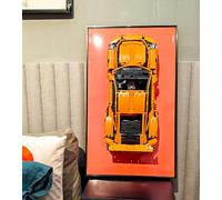 iCUANUTY - Pannello da parete per Lego 42056 Technic Porsche 911 GT3 RS, quadro decorativo per adulti, per esporre modellini di auto, per gli amanti dei Lego, dimensioni: 75x45 cm