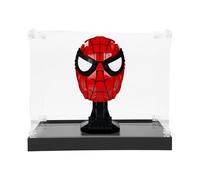 icuanuty Vetrina in acrilico per Lego Marvel Super Hero Spider-Man Mask 76285, resistente alla polvere e organizzazione vetrina per modello Lego, dimensioni: 20 x 20 x 25 cm (solo custodia display)