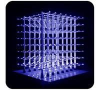 iCubeSmart Kit fai da te con cubo LED 3D 8 x 8 x 8 Kit elettronico per adolescenti che imparano a saldare, con software di editing 3D [3D8P-BLUE]