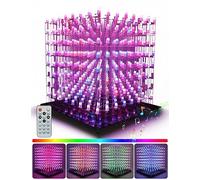 iCubeSmart Set di LED 3D8RGB-Kit, Kit Elettronico Fai da te 8 x 8 a Forma di Cubo per Progetti di Saldatura