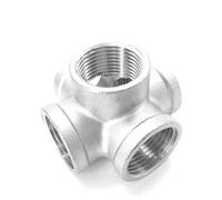 ICXLPMC 1/4" 3/8" 1/2" 3/4" 1" 1.25" 1.5" 2" BSPT Female 5 Ways Corner Cross 304 Stainless Steel Pipe Fitting Connector Water Gas(2 BSP)