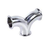ICXLPMC 1.5" Tri Clamp Double Elbow Tee Y Type 3 Way Cross SS304 Stainless Steel Pipe Fitting Tube OD 32mm