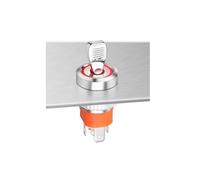 ICXLPMC 16mm Waterproof High Current Metal Button Toggle Switch with LED Factory Direct with Indicator 5-24V Latching 2 Gears 1NO1NC(Silver Red Ring,220v)
