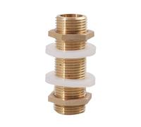 ICXLPMC 1pc 1/8" 1/4" 3/8" 30 40 50 60 80 100 120 mm Brass Full Thread Bulkhead Lock Pipe Fitting(1l8-BSP-L-80mm)