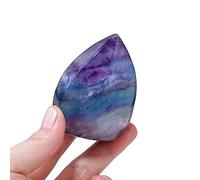 ICXLPMC 1PC Crystal Feather Fluorite Torch Carving Gemstone Flame Ornament Home Decoration (Size : 200-250g)