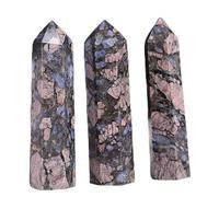 ICXLPMC 1pc Crystal Obelisk Point Stone Wand Tower Hexagonal Blue amphibolite monopointed Column Home Decoration Ornaments (Size : 8-9cm)