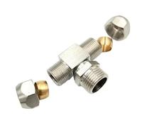ICXLPMC 1PC Fit 8mm Tube O/D -1/2" BSPP Male Middle Tee Nickel Brass Ferrule Pneumatic Fitting