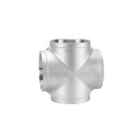 ICXLPMC 4" NPT Female Cross 4 Ways 316 Stainless Steel Pipe Fitting Connector Splitter Water Gas Oil