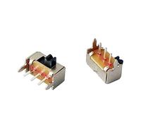 ICXLPMC 50pcs Two Positions 3 Pins Tact Toggle Switch Black Side Single Pole Double Throw SPST SK12D07